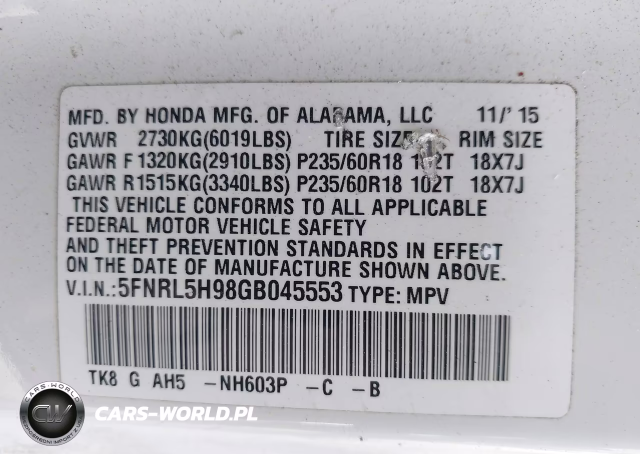 2016 Honda Odyssey Touring-Touring Elite VIN:5FNRL5H98GB045553 - 9