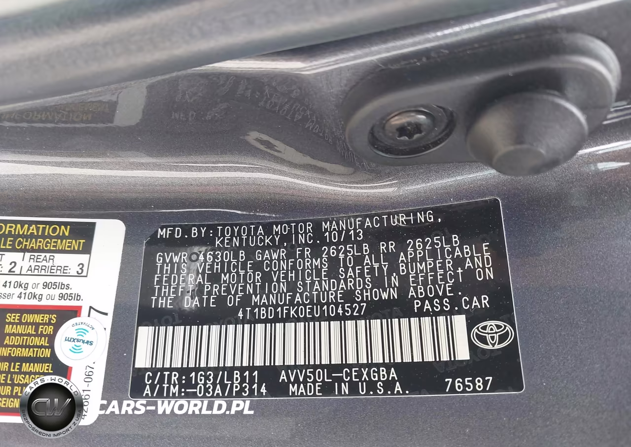 2014 Toyota Camry Hybrid Xle VIN:4T1BD1FK0EU104527 - 9