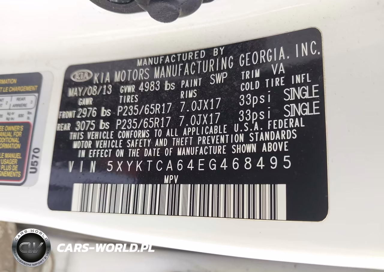 2014 Kia Sorento Lx VIN:5XYKTCA64EG468495 - 9