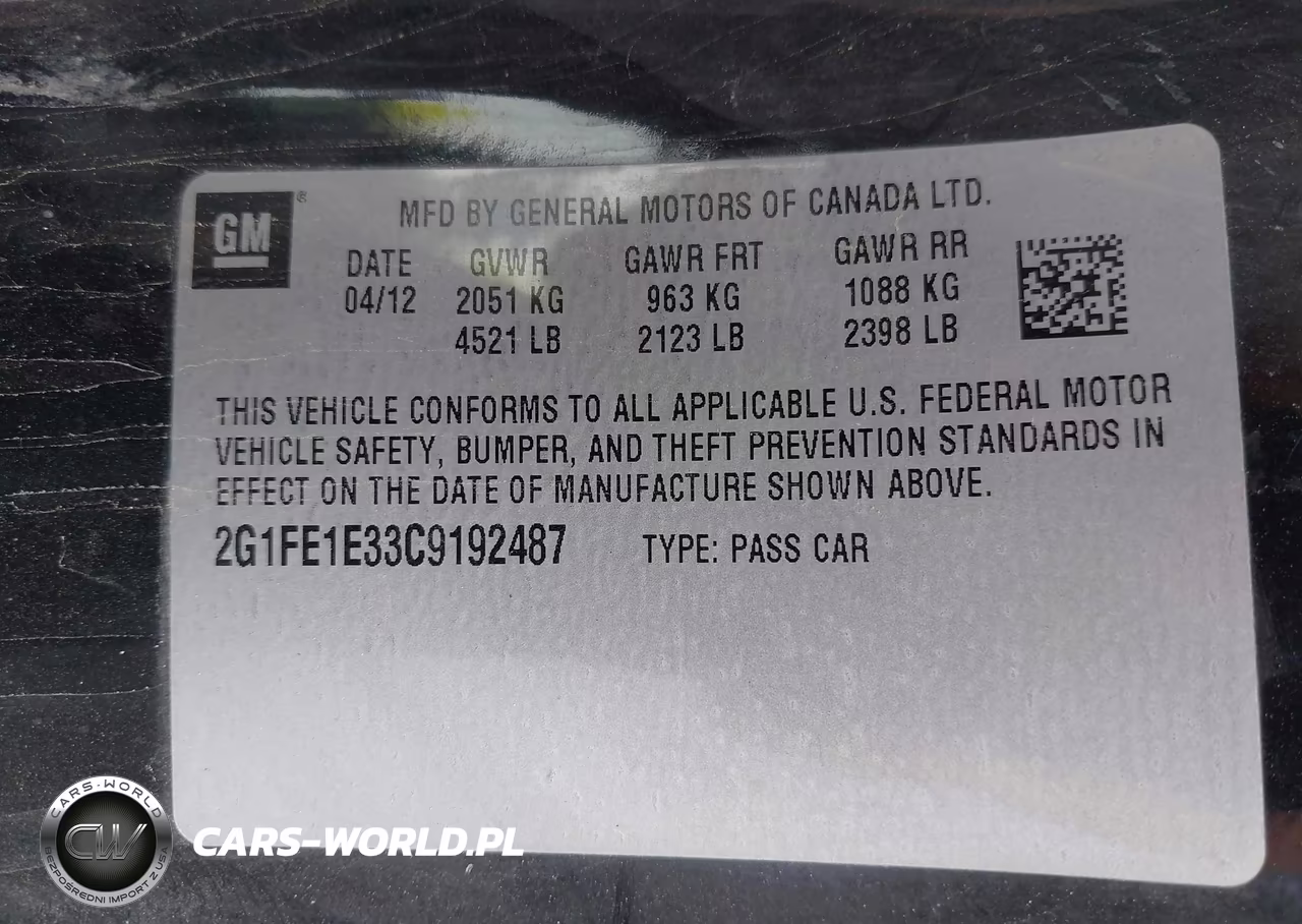 2012 Chevrolet Camaro 1Ls VIN:2G1FE1E33C9192487 - 9