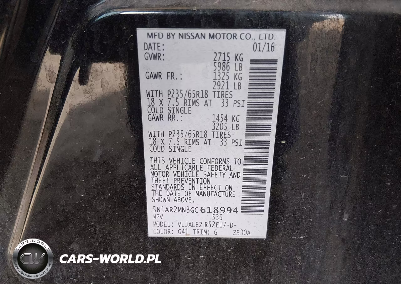2016 Nissan Pathfinder Platinum-S-Sl-Sv VIN:5N1AR2MN3GC618994 - 9