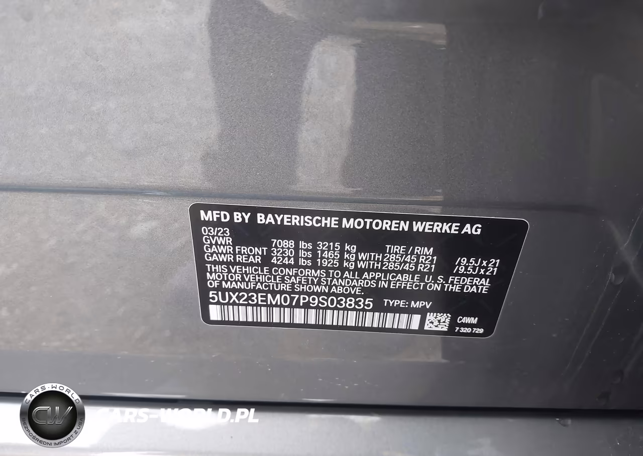 2023 BMW X7 xDrive40I VIN:5UX23EM07P9S03835 - 9