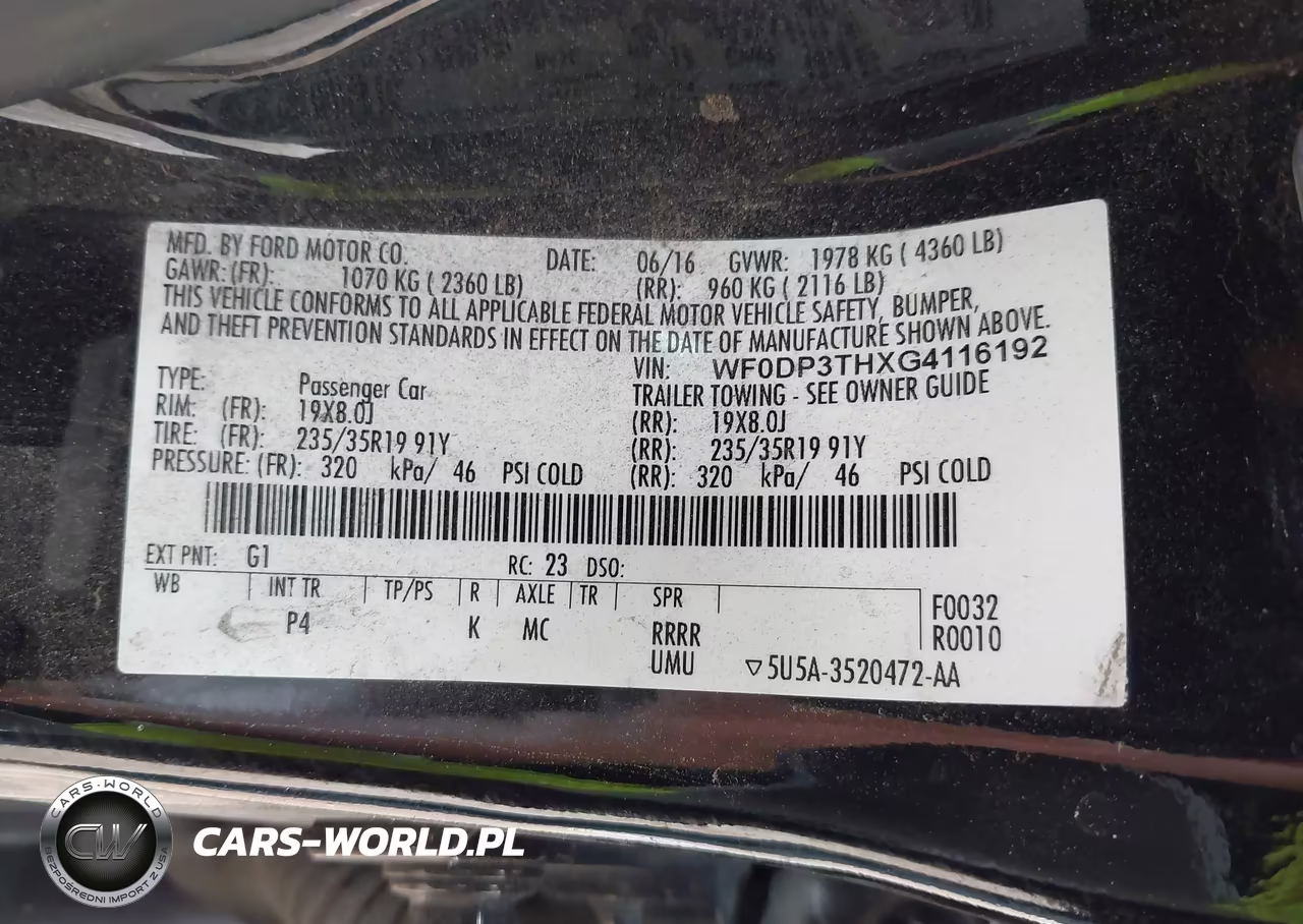 2016 Ford Focus Rs VIN:WF0DP3THXG4116192 - 9