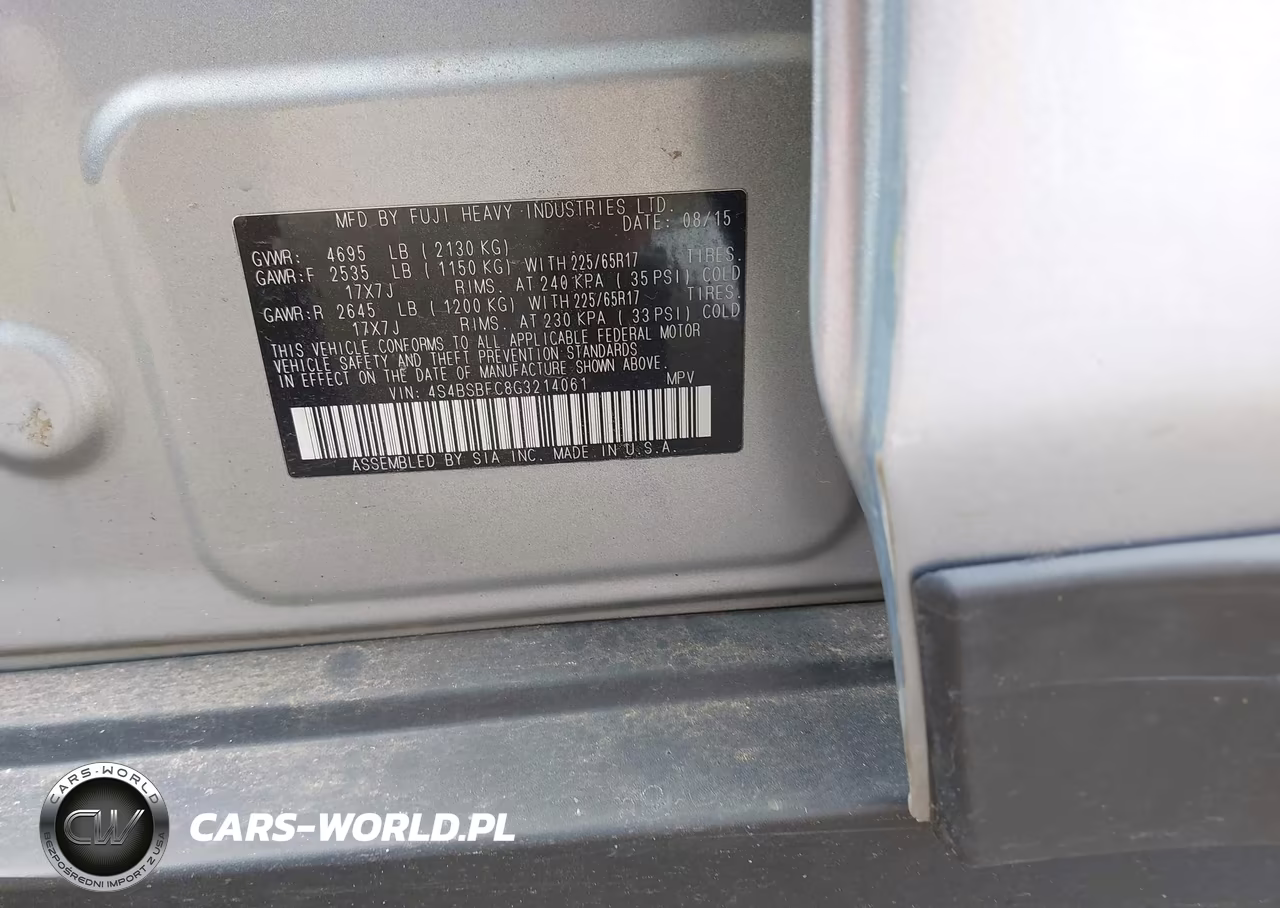 2016 Subaru Outback 2.5I Premium VIN:4S4BSBFC8G3214061 - 9