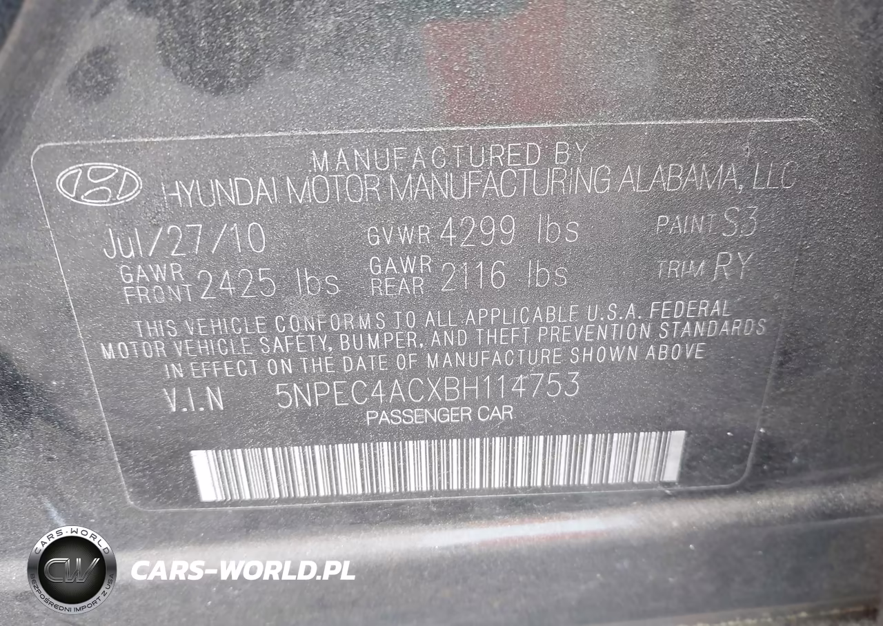 2011 Hyundai Sonata Se VIN:5NPEC4ACXBH114753 - 9