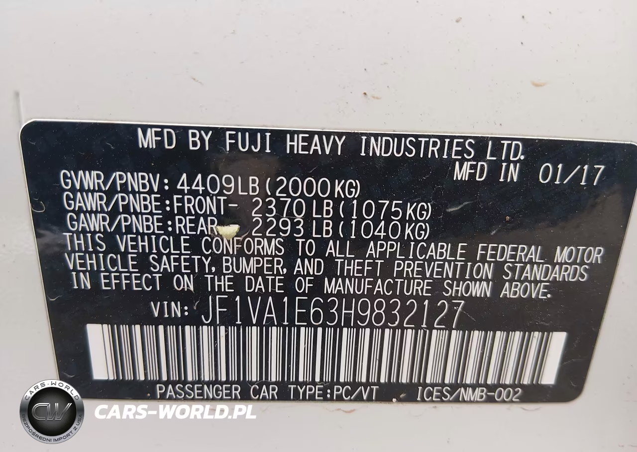 2017 Subaru Wrx Premium VIN:JF1VA1E63H9832127 - 9