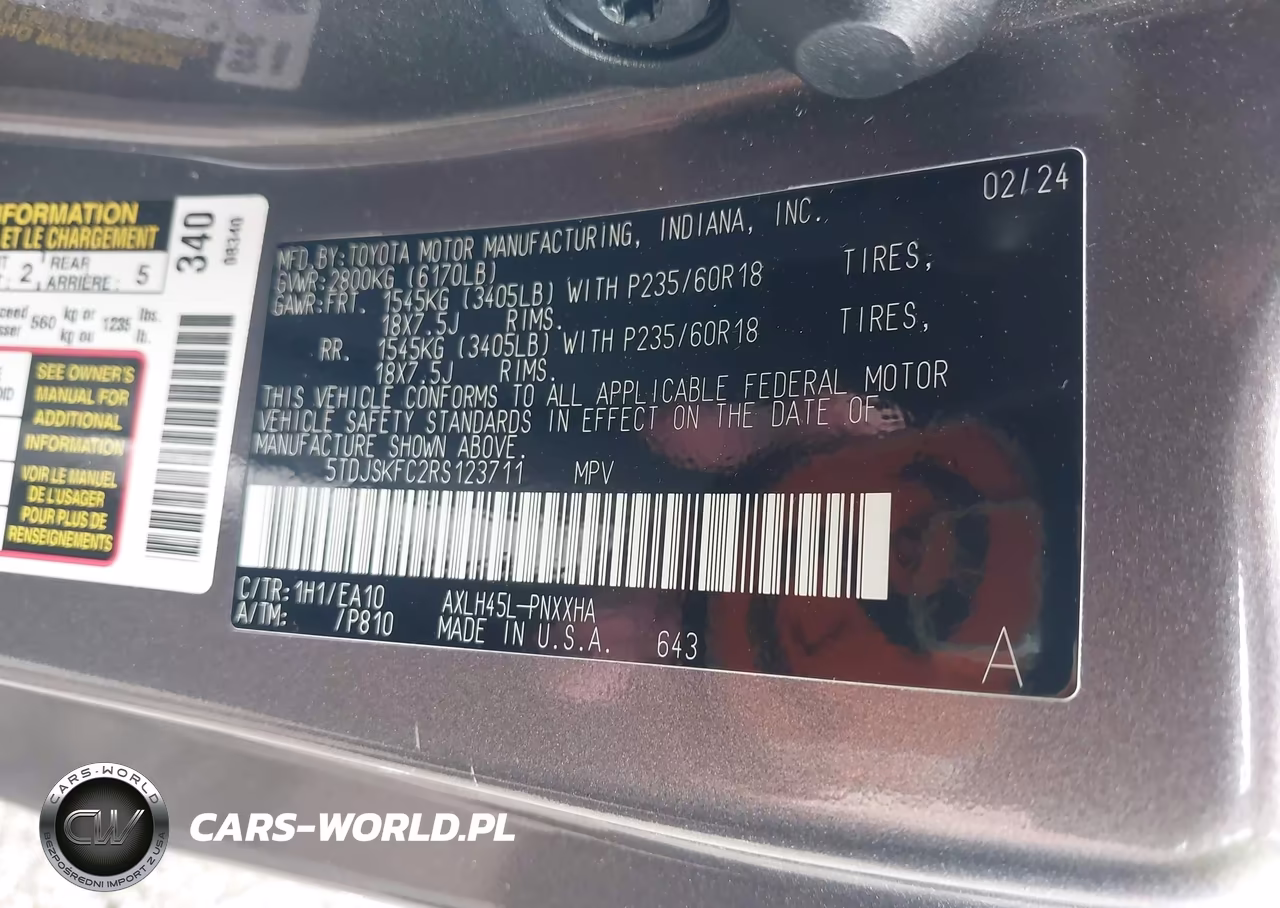 2024 Toyota Sienna Xle VIN:5TDJSKFC2RS123711 - 9