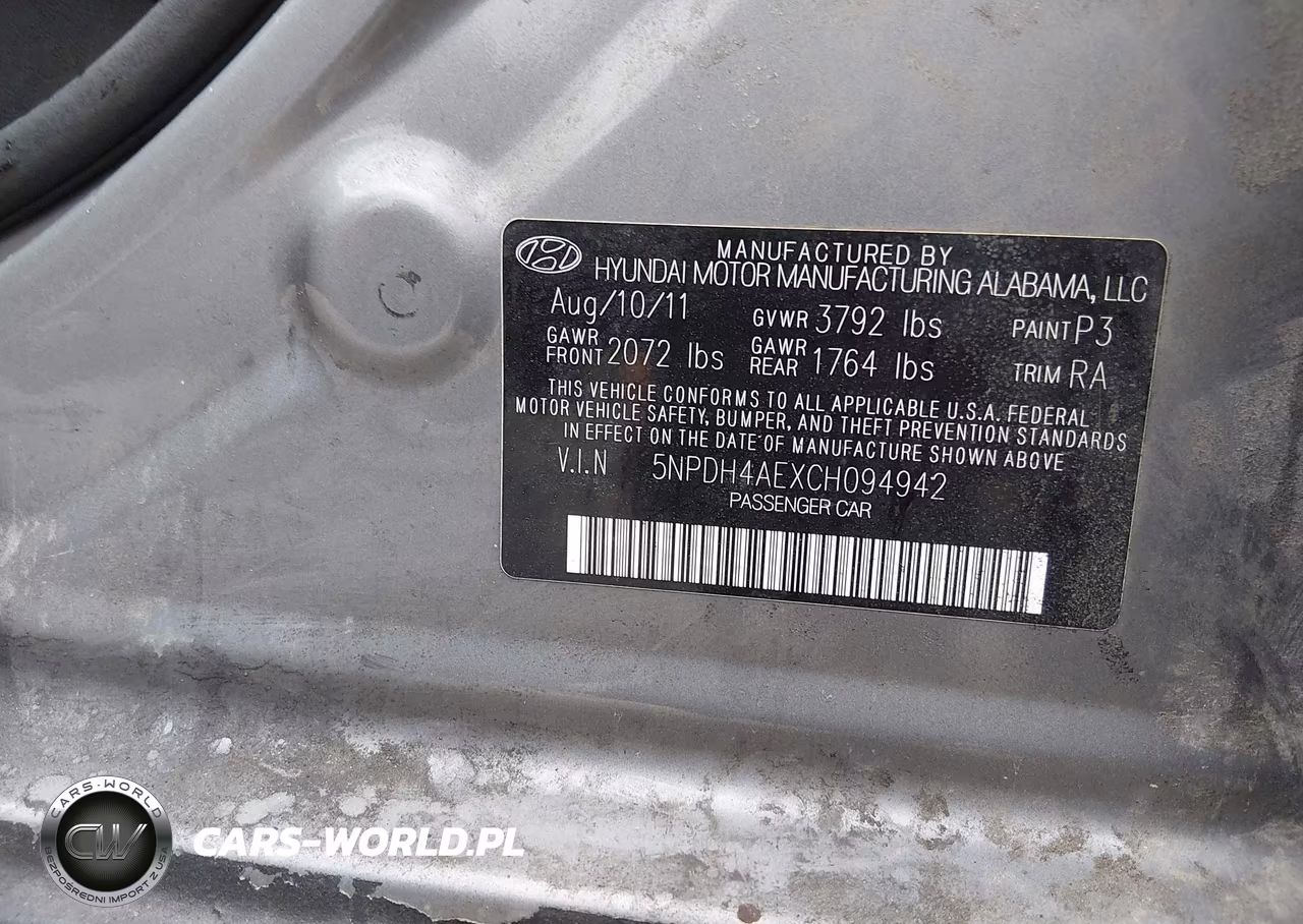 2012 Hyundai Elantra Gls VIN:5NPDH4AEXCH094942 - 9