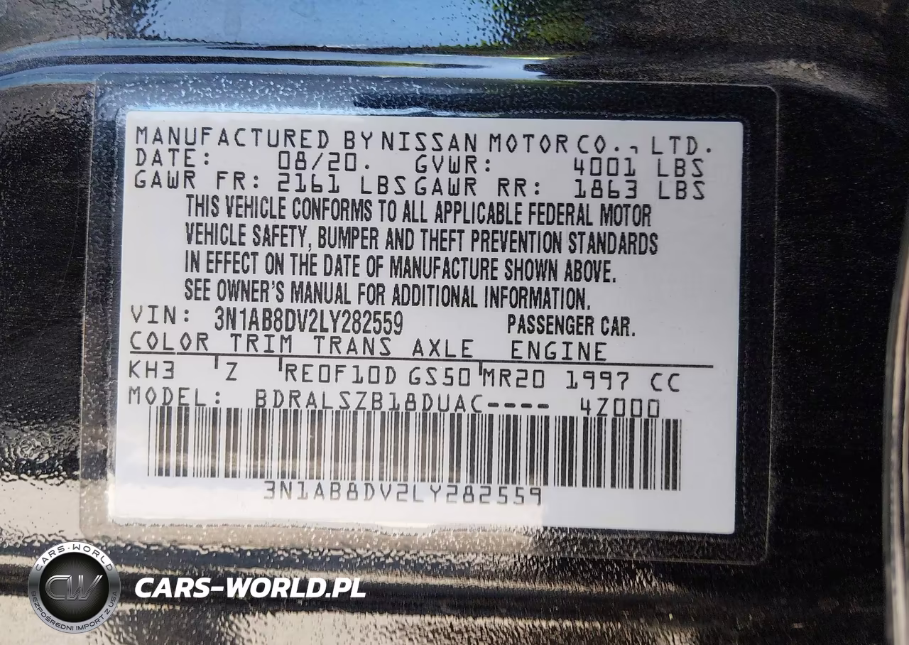 2020 Nissan Sentra Sr Xtronic Cvt VIN:3N1AB8DV2LY282559 - 9