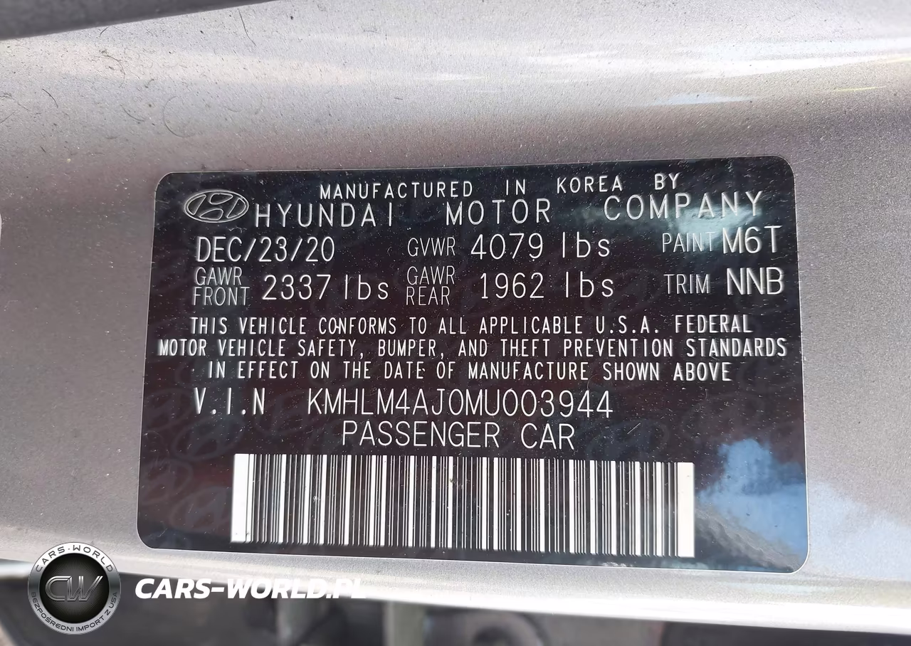 2021 Hyundai Elantra Hybrid Blue VIN:KMHLM4AJ0MU003944 - 9