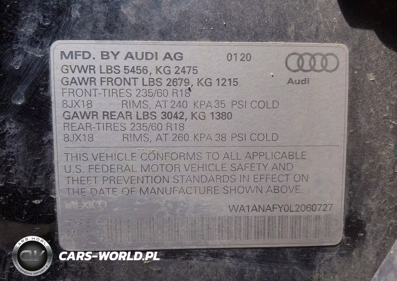 2020 Audi Q5 Premium 45 Tfsi Quattro S Tronic-Titanium Premium 45 Tfsi Quattro S Tronic VIN:WA1ANAFY0L2060727 - 9
