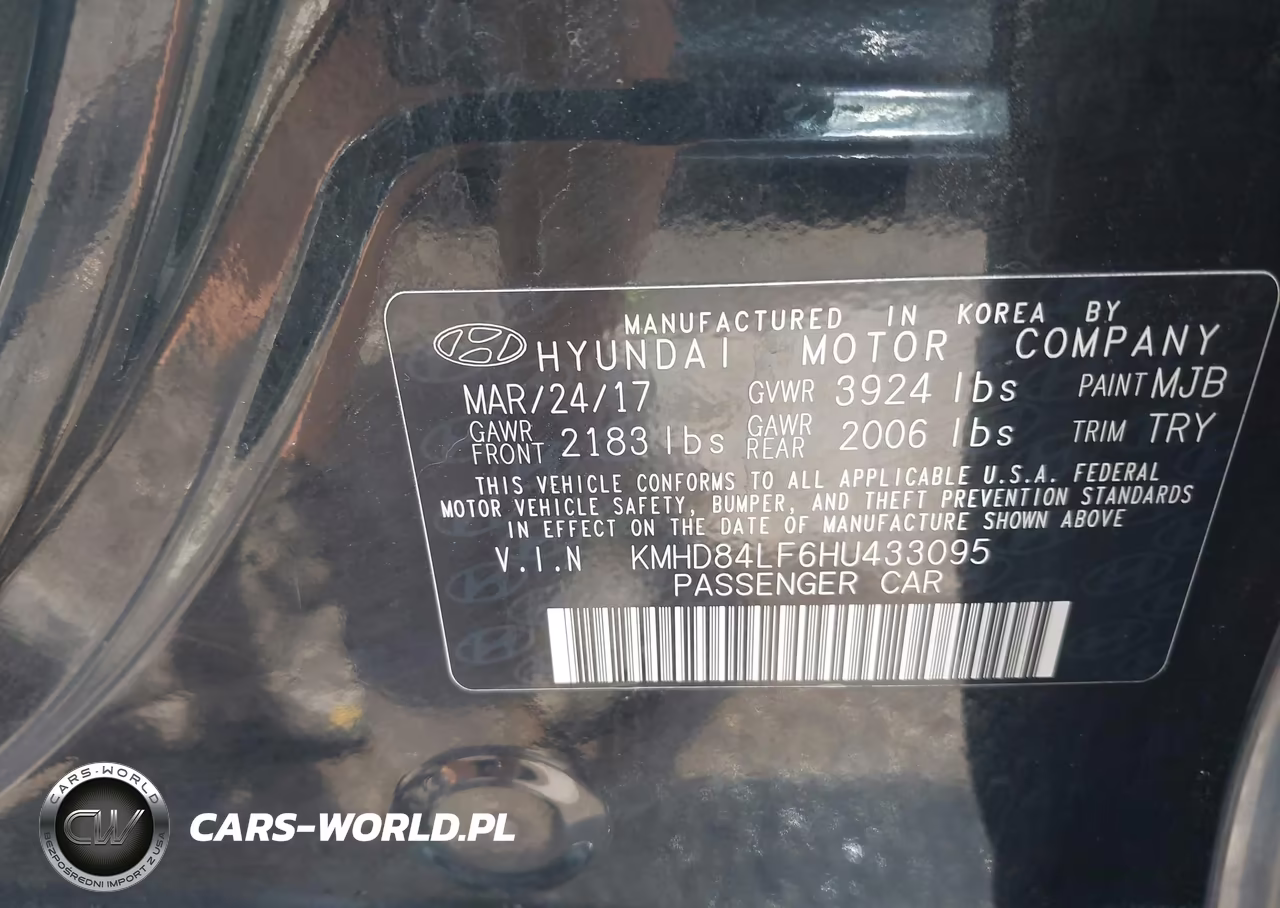 2017 Hyundai Elantra Value Edition VIN:KMHD84LF6HU433095 - 9