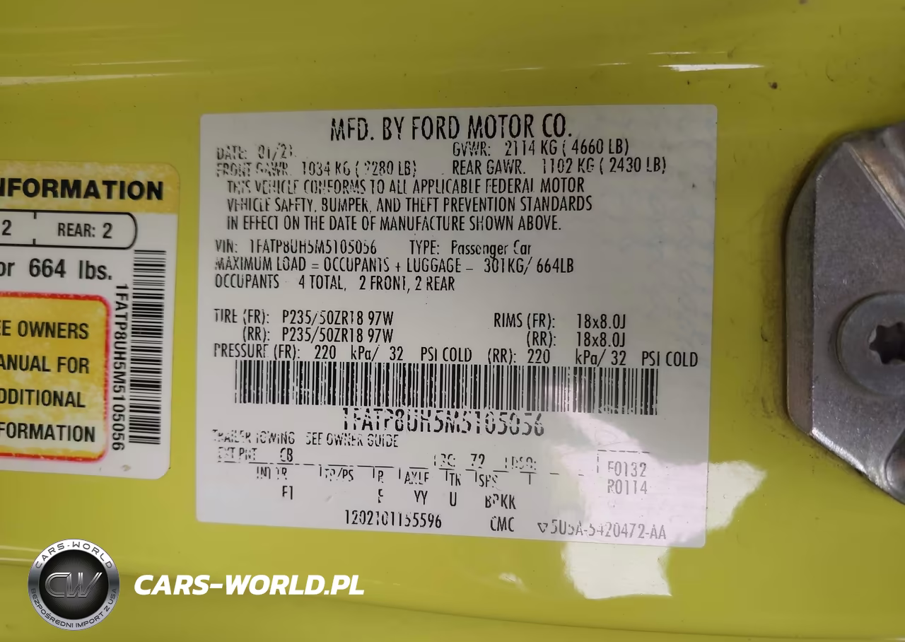 2021 Ford Mustang Ecoboost Premium VIN:1FATP8UH5M5105056 - 9
