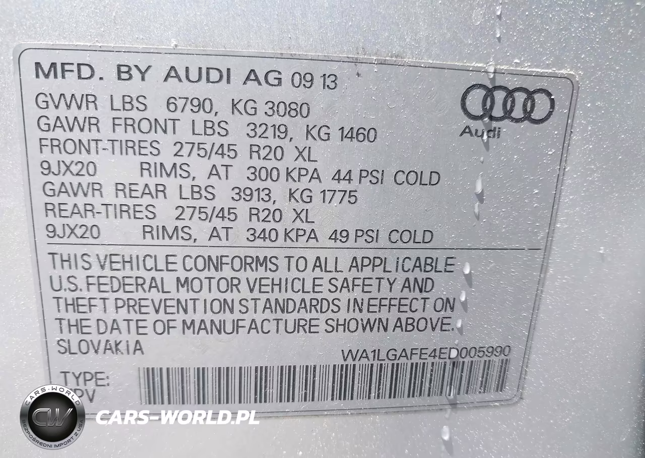 2014 Audi Q7 3.0T Premium VIN:WA1LGAFE4ED005990 - 9