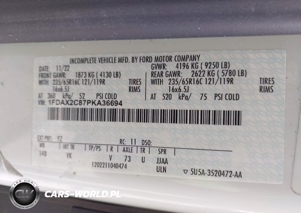 2023 Ford Transit-350 Passenger Van Xl VIN:1FDAX2C87PKA36694 - 9