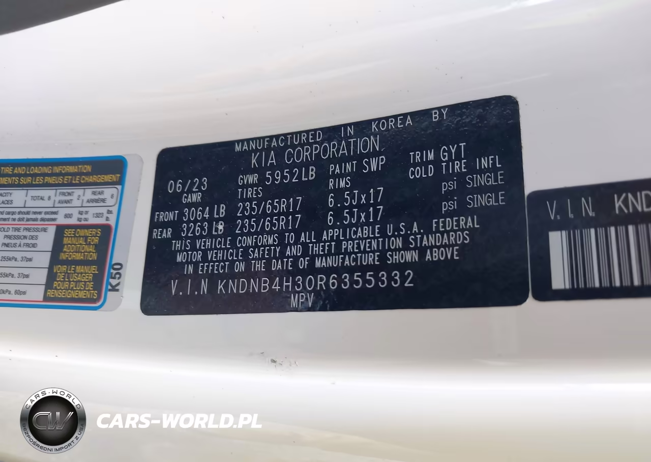 2024 Kia Carnival Mpv Lx Seat Package VIN:KNDNB4H30R6355332 - 9