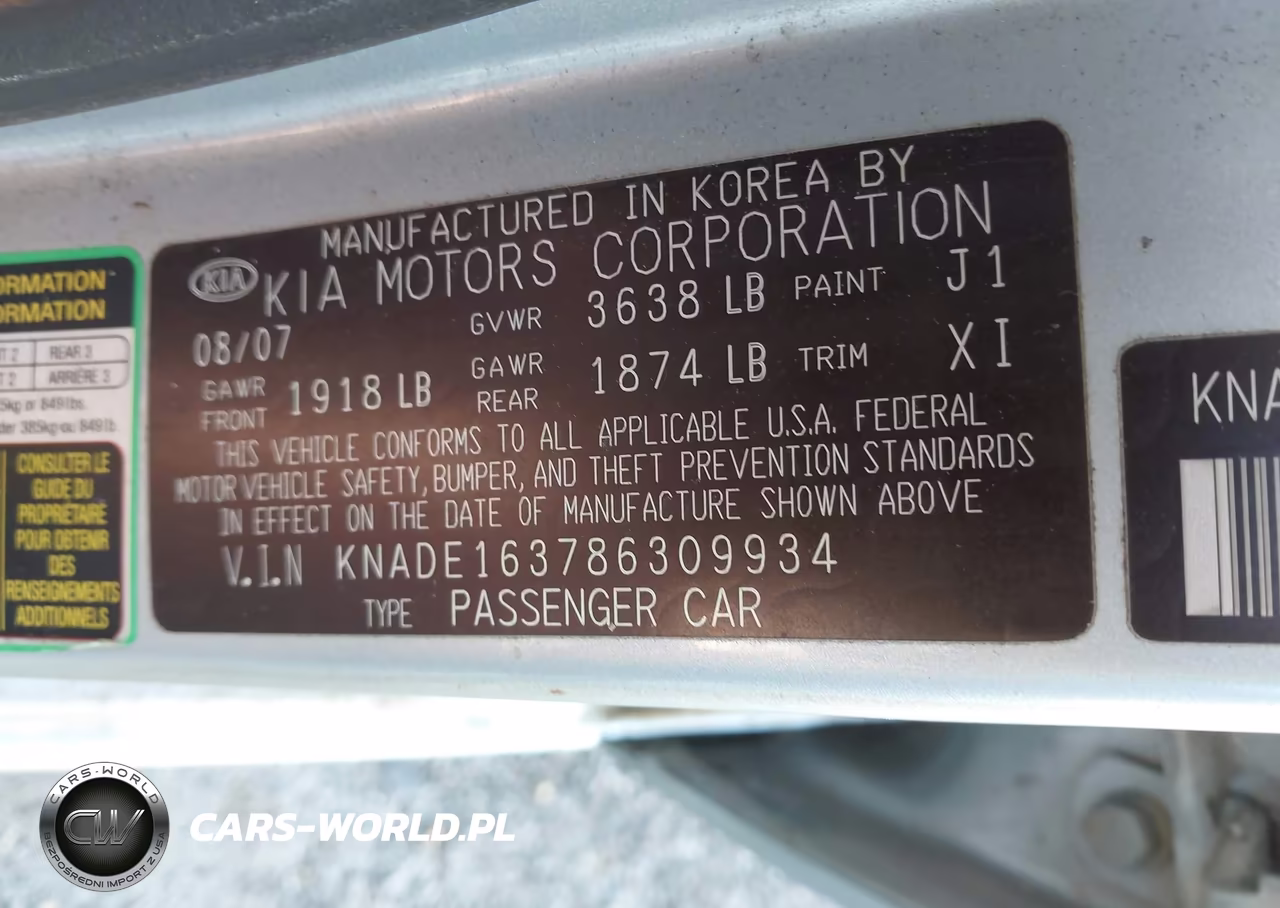 2008 Kia Rio5 Lx VIN:KNADE163786309934 - 9