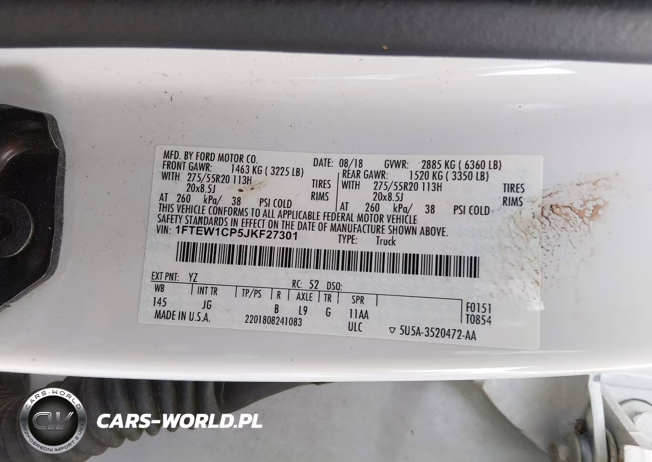 2018 Ford F-150 Xl VIN:1FTEW1CP5JKF27301 - 9