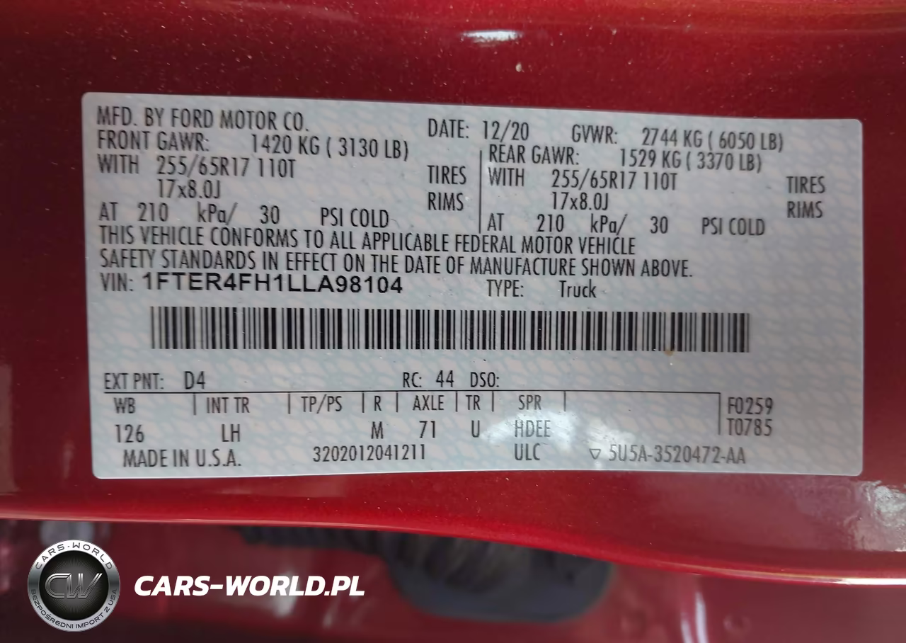 2020 Ford Ranger Xlt VIN:1FTER4FH1LLA98104 - 9