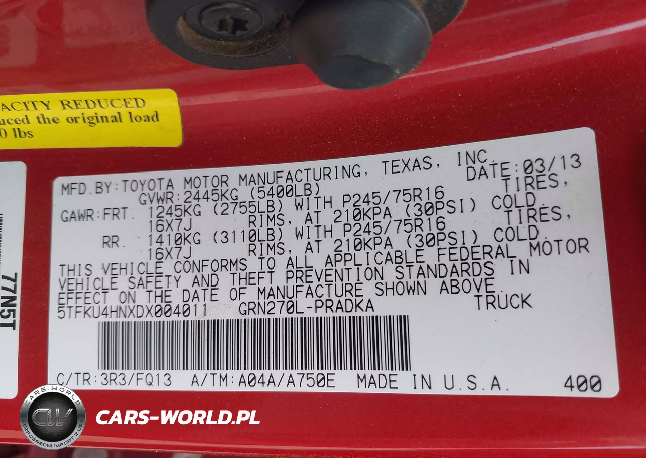 2013 Toyota Tacoma Prerunner V6 VIN:5TFKU4HNXDX004011 - 9
