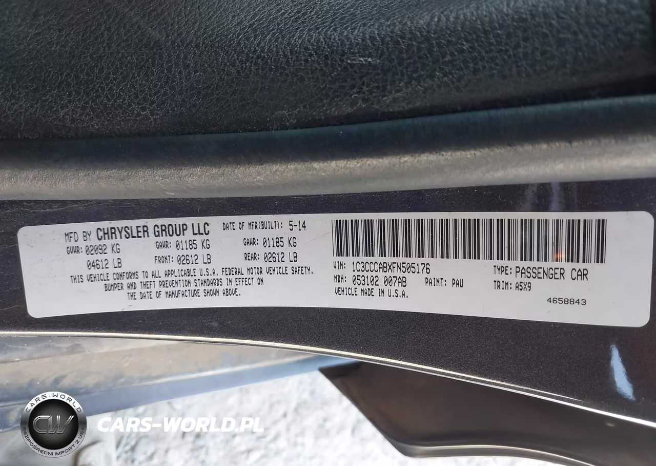 2015 Chrysler 200 Limited VIN:1C3CCCABXFN505176 - 9