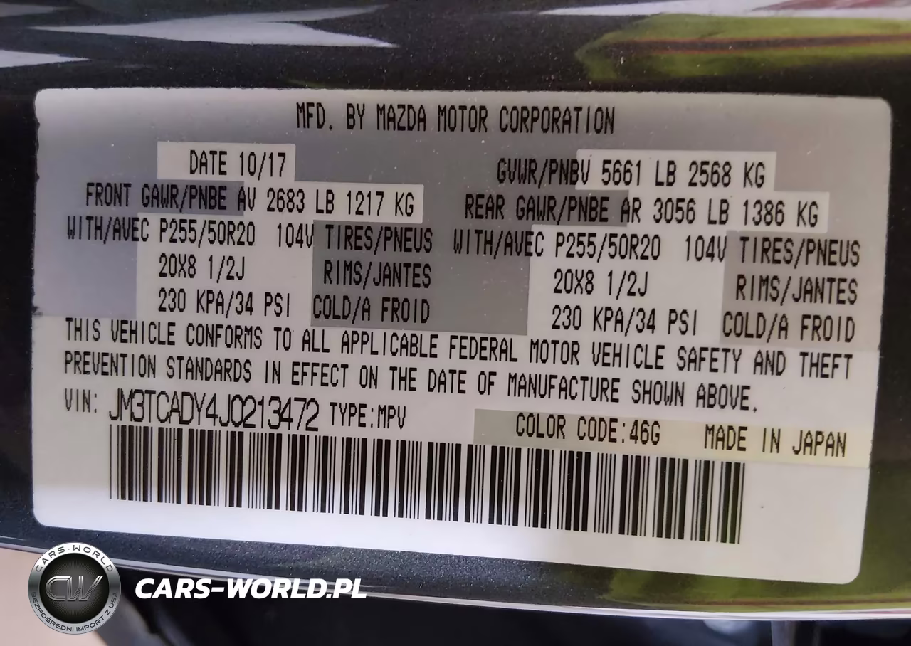 2018 Mazda Cx-9 Grand Touring VIN:JM3TCADY4J0213472 - 9