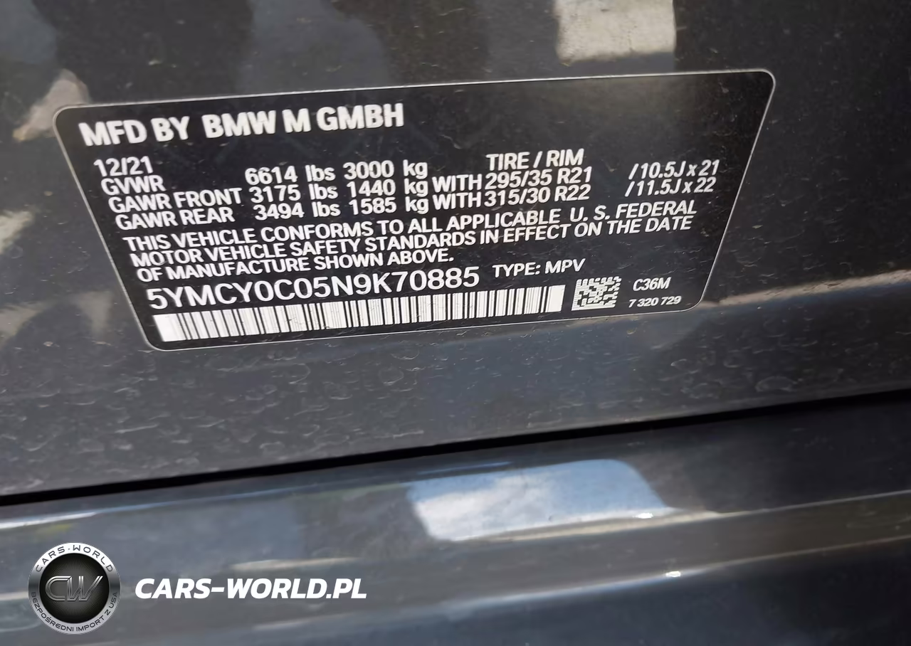 2022 BMW X6 M VIN:5YMCY0C05N9K70885 - 9