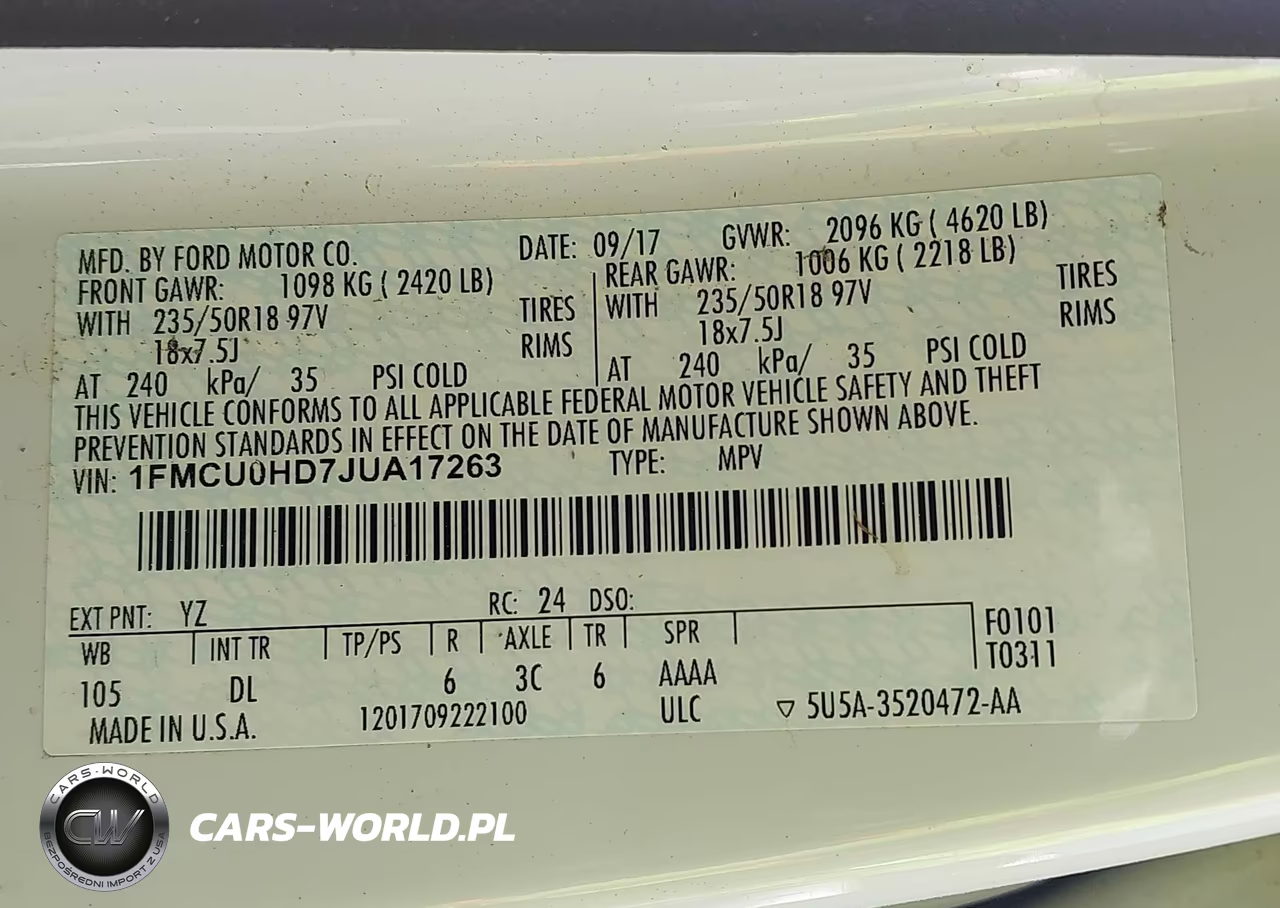 2018 Ford Escape Sel VIN:1FMCU0HD7JUA17263 - 9