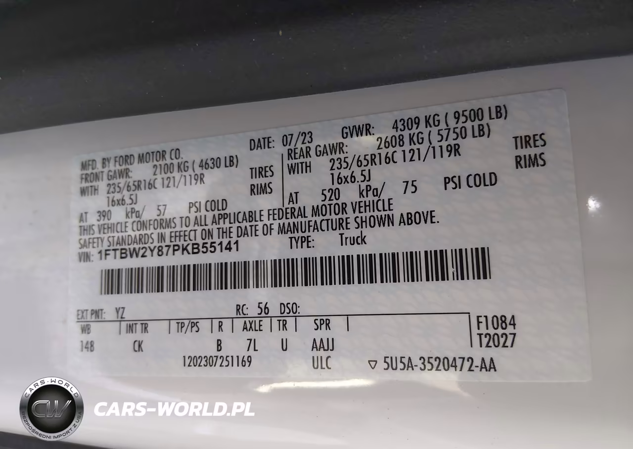 2023 Ford Transit-350 VIN:1FTBW2Y87PKB55141 - 9