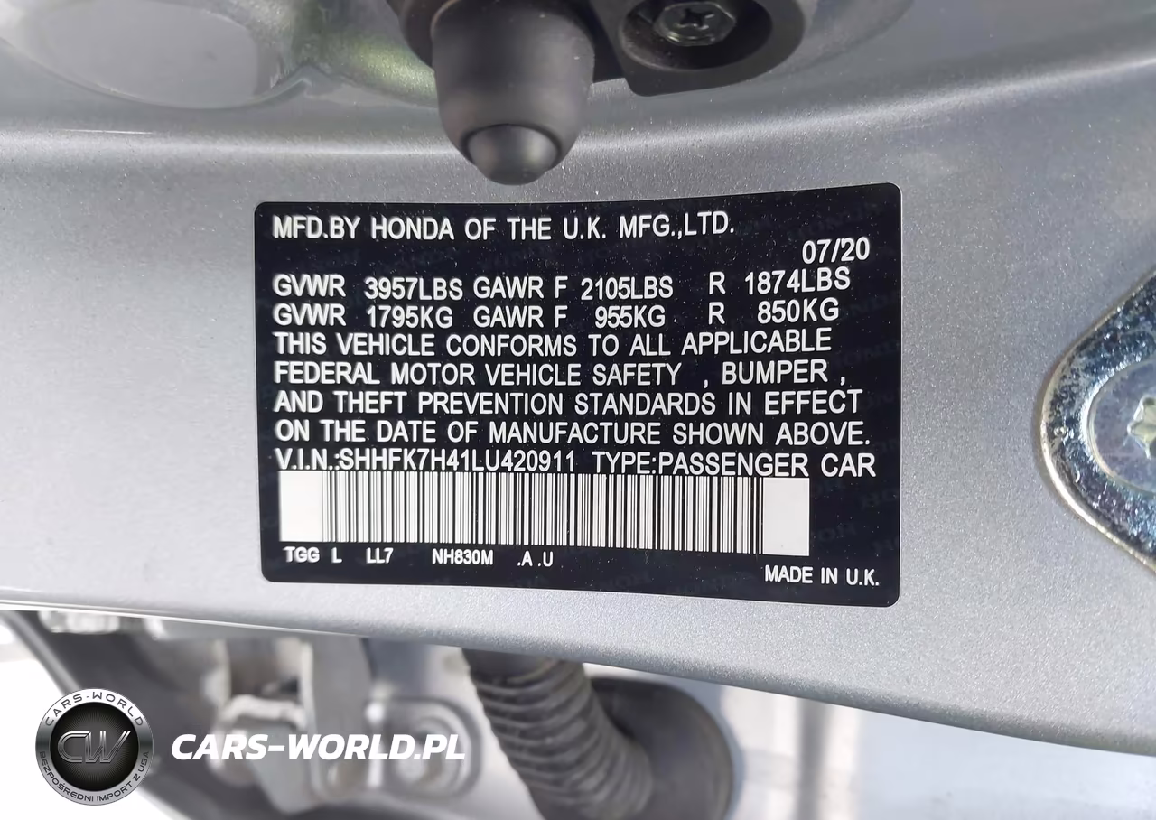 2020 Honda Civic Sport VIN:SHHFK7H41LU420911 - 9