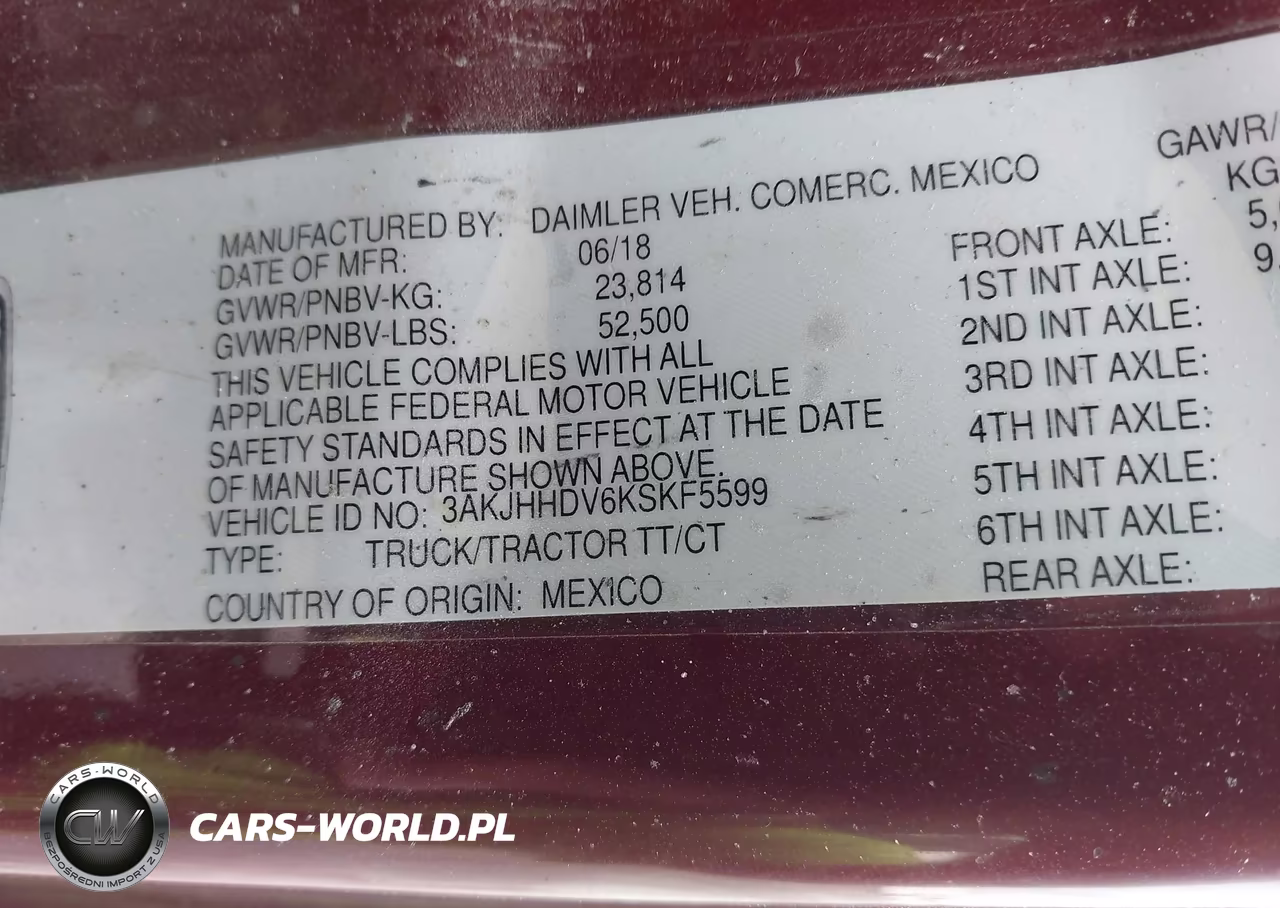2019 Freightliner New Cascadia 126 VIN:3AKJHHDV6KSKF5599 - 9