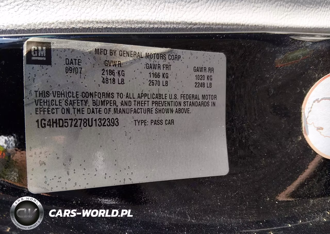 2008 Buick Lucerne Cxl VIN:1G4HD57278U132393 - 9