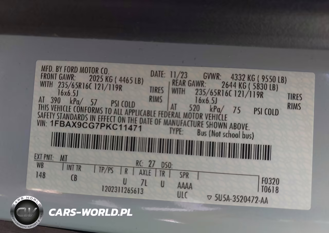 2023 Ford Transit-350 Passenger Van Xl VIN:1FBAX9CG7PKC11471 - 9