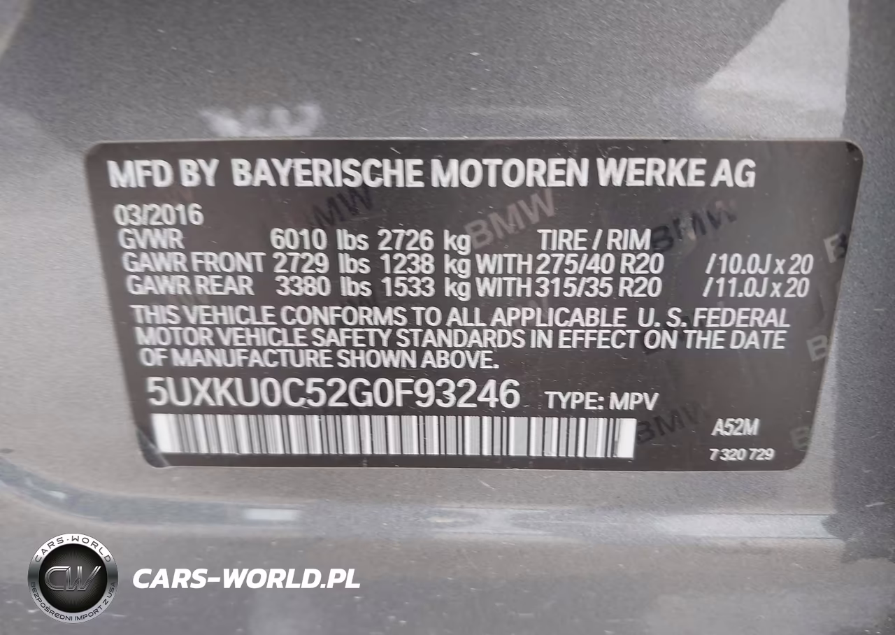 2016 BMW X6 Sdrive35I VIN:5UXKU0C52G0F93246 - 9