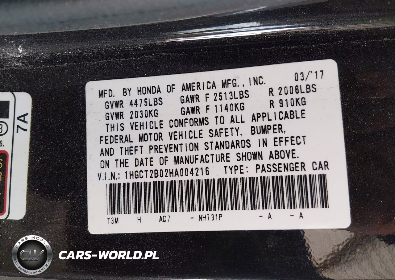 2017 Honda Accord Touring V6 VIN:1HGCT2B02HA004216 - 9