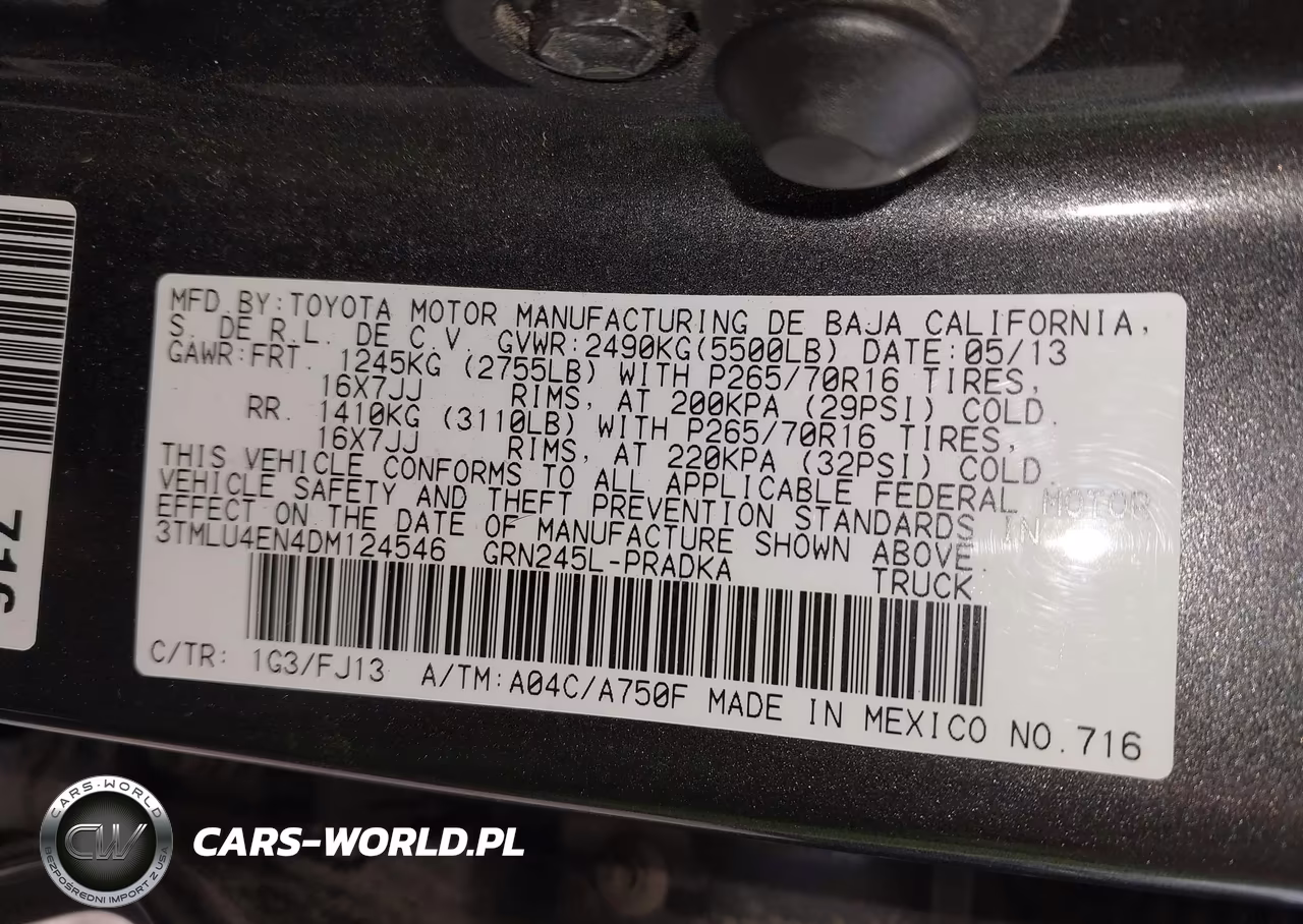 2013 Toyota Tacoma Base V6 VIN:3TMLU4EN4DM124546 - 9