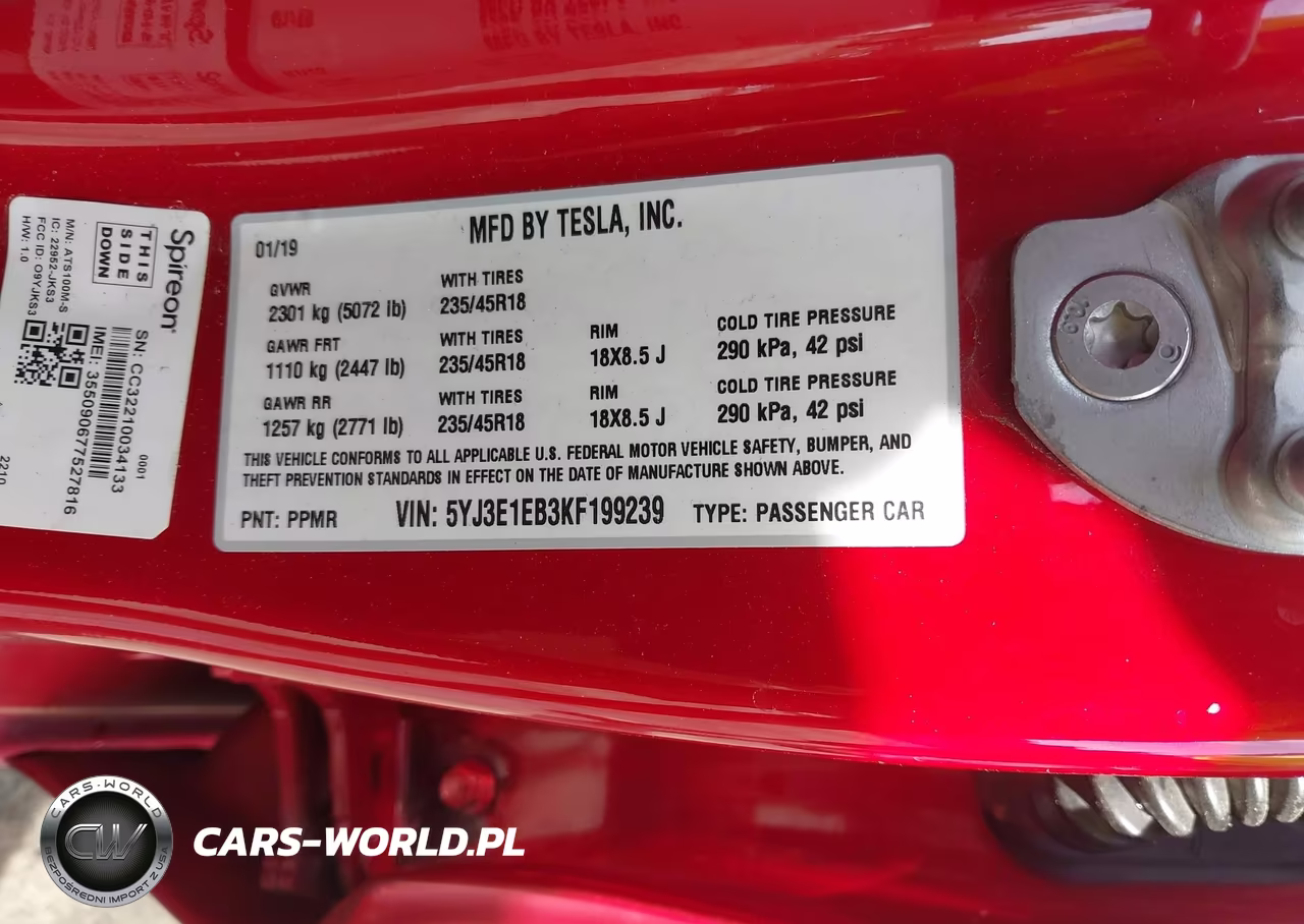 2019 Tesla Model 3 Long Range-Performance VIN:5YJ3E1EB3KF199239 - 9