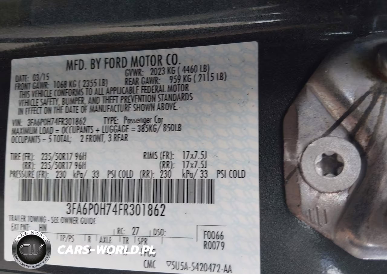 2015 Ford Fusion Se VIN:3FA6P0H74FR301862 - 9