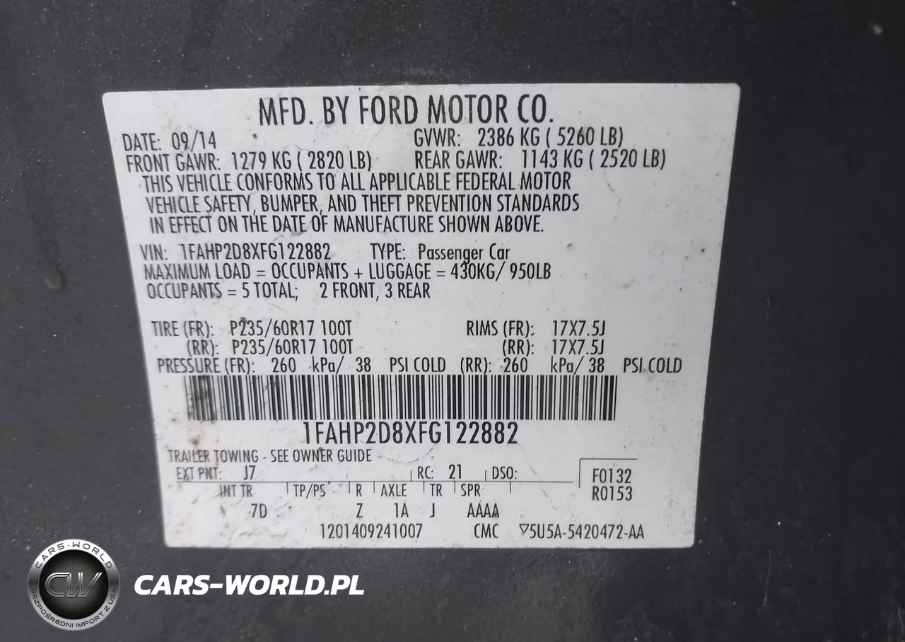 2015 Ford Taurus Se VIN:1FAHP2D8XFG122882 - 9