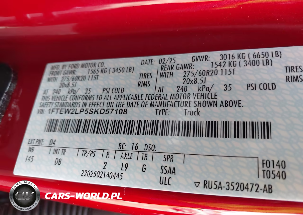 2025 Ford F-150 Stx VIN:1FTEW2LP5SKD57108 - 9