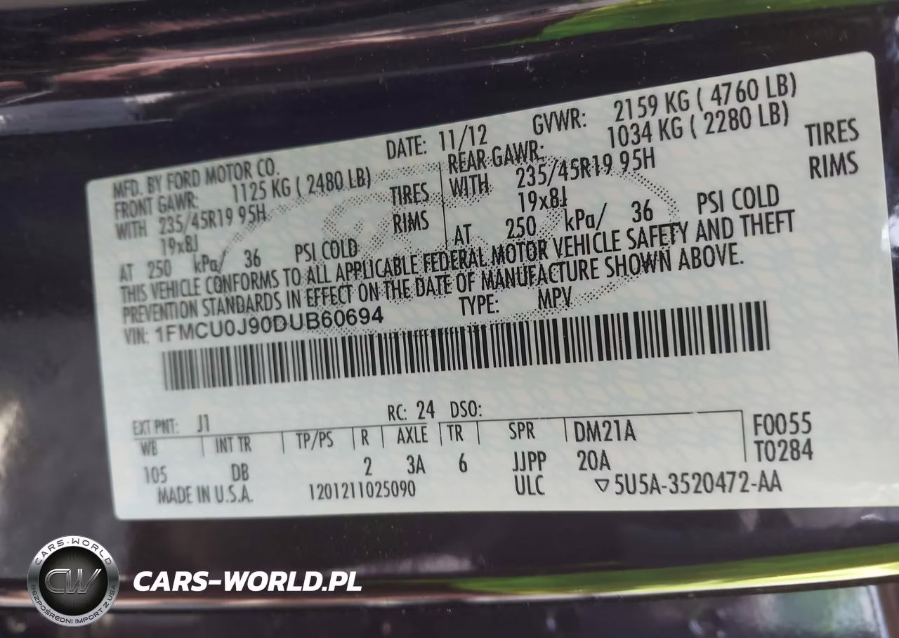 2013 Ford Escape Titanium VIN:1FMCU0J90DUB60694 - 9