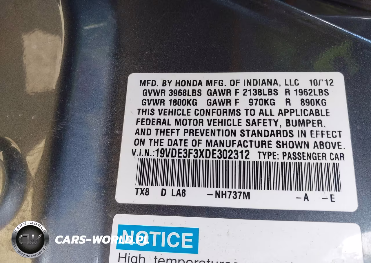 2013 Acura Ilx Hybrid 1.5L VIN:19VDE3F3XDE302312 - 9