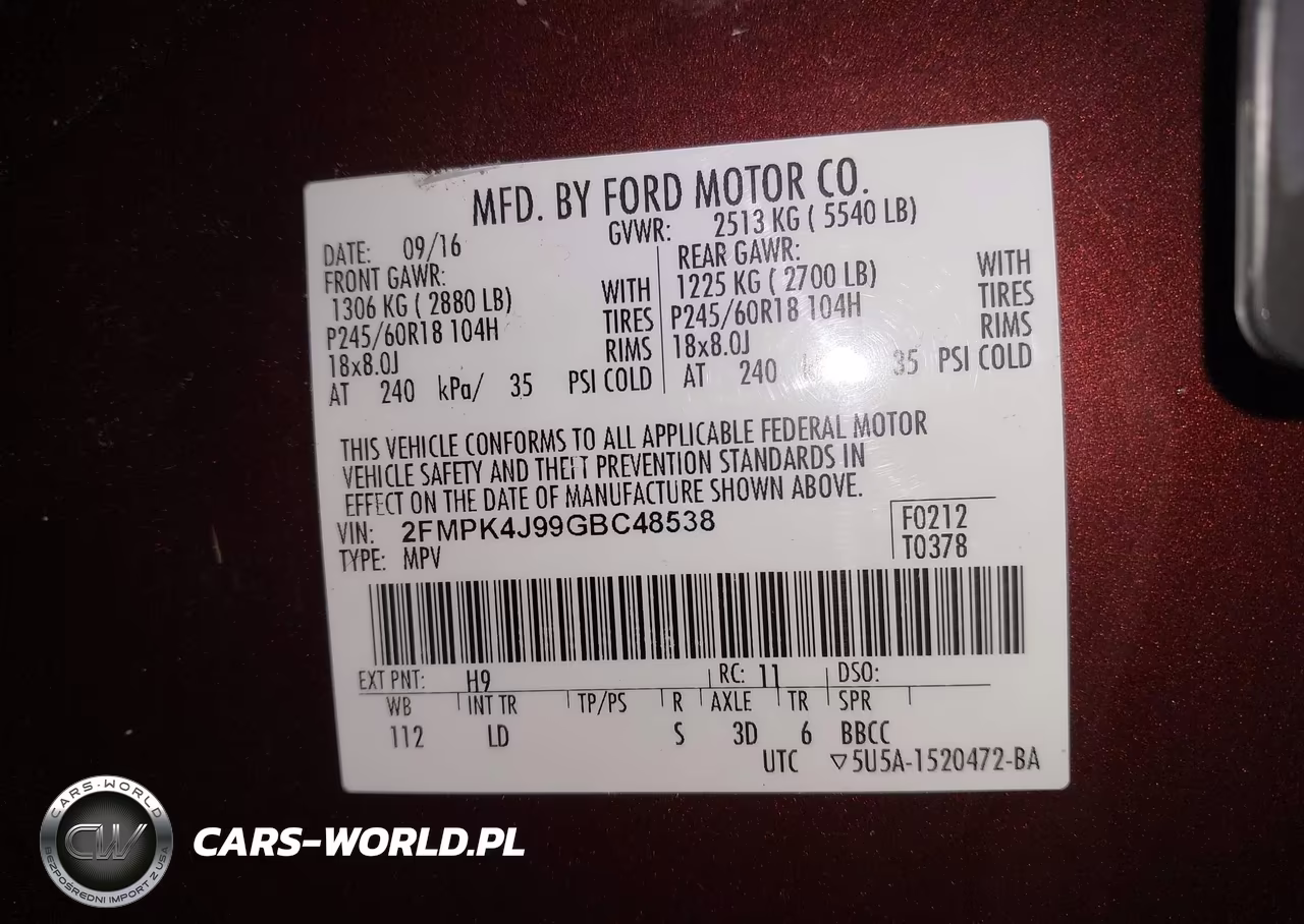 2016 Ford Edge Sel VIN:2FMPK4J99GBC48538 - 9