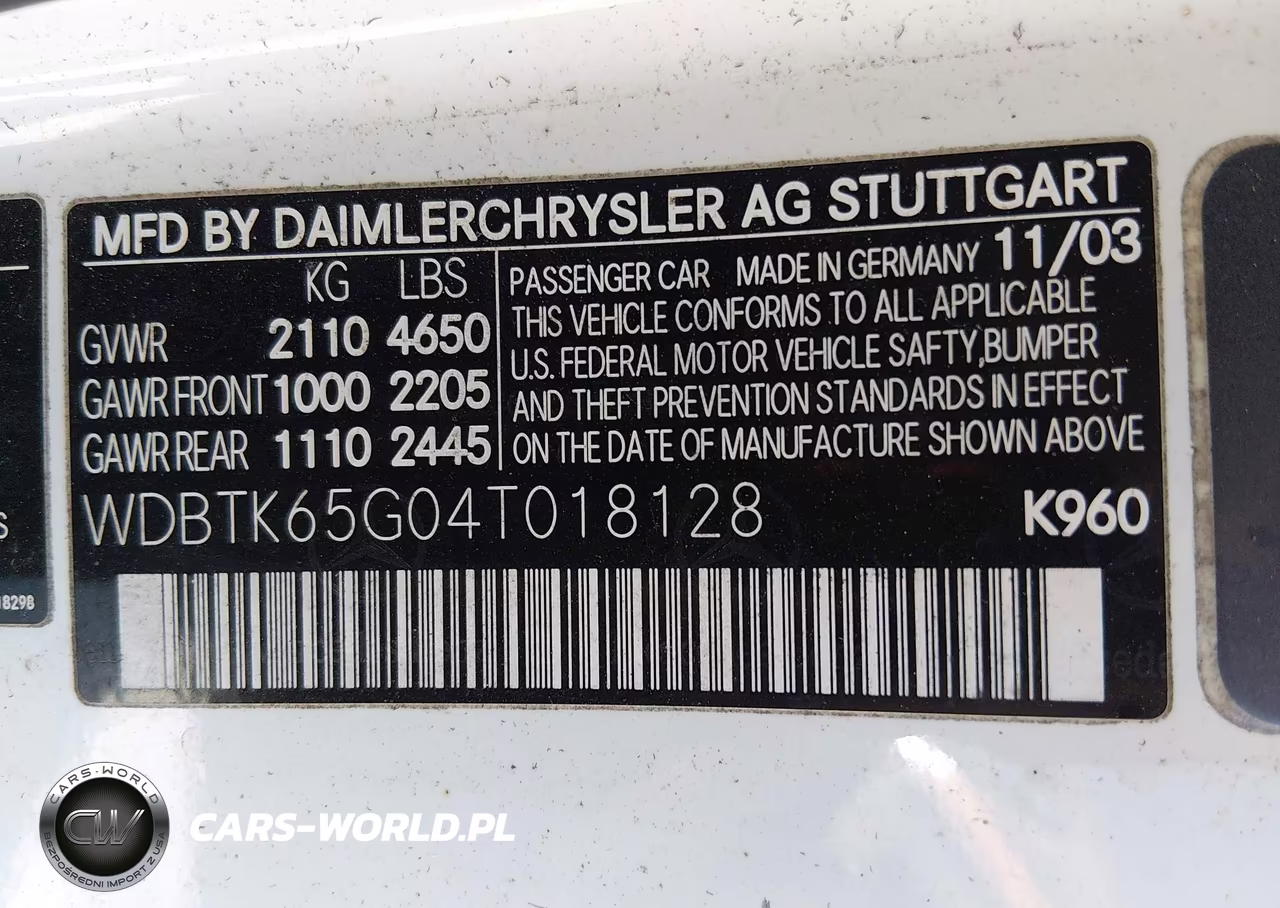 2004 Mercedes-Benz Clk 320 VIN:WDBTK65G04T018128 - 9