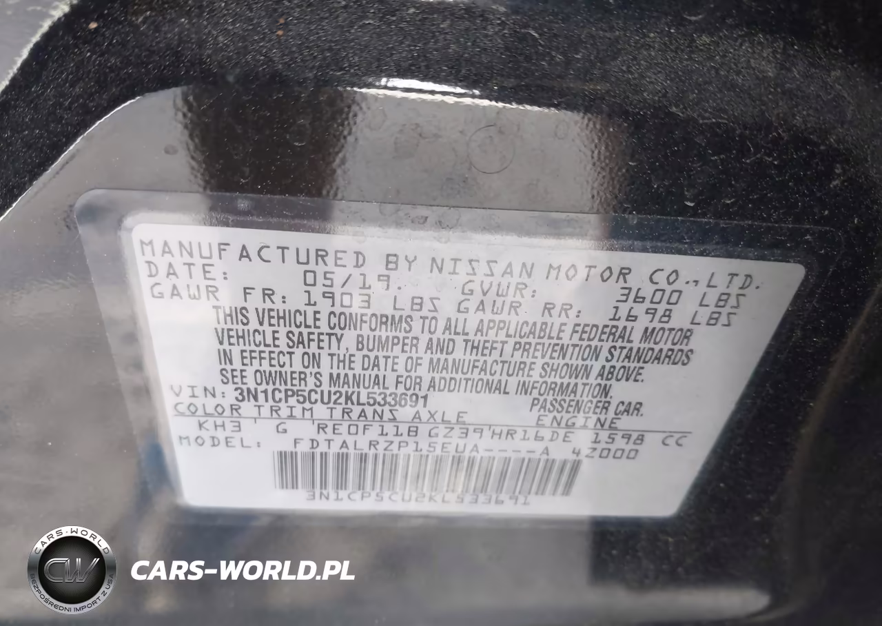 2019 Nissan Kicks S VIN:3N1CP5CU2KL533691 - 9