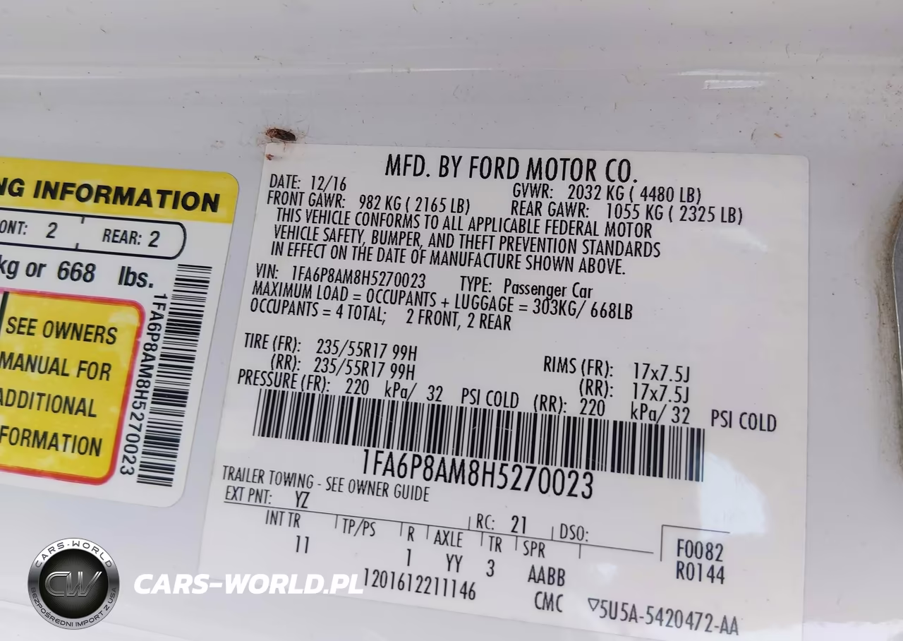 2017 Ford Mustang V6 VIN:1FA6P8AM8H5270023 - 9
