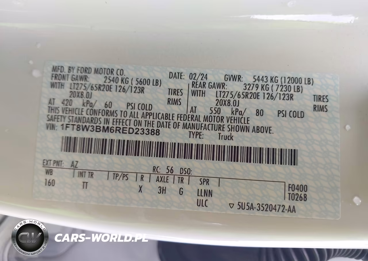 2024 Ford F-350 Limited VIN:1FT8W3BM6RED23388 - 8