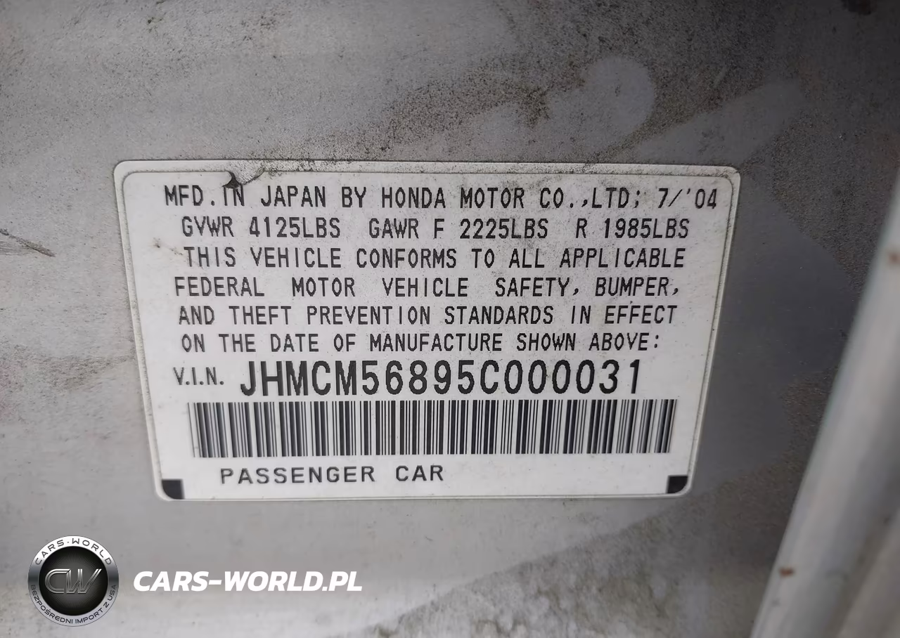 2005 Honda Accord 2.4 Ex VIN:JHMCM56895C000031 - 9