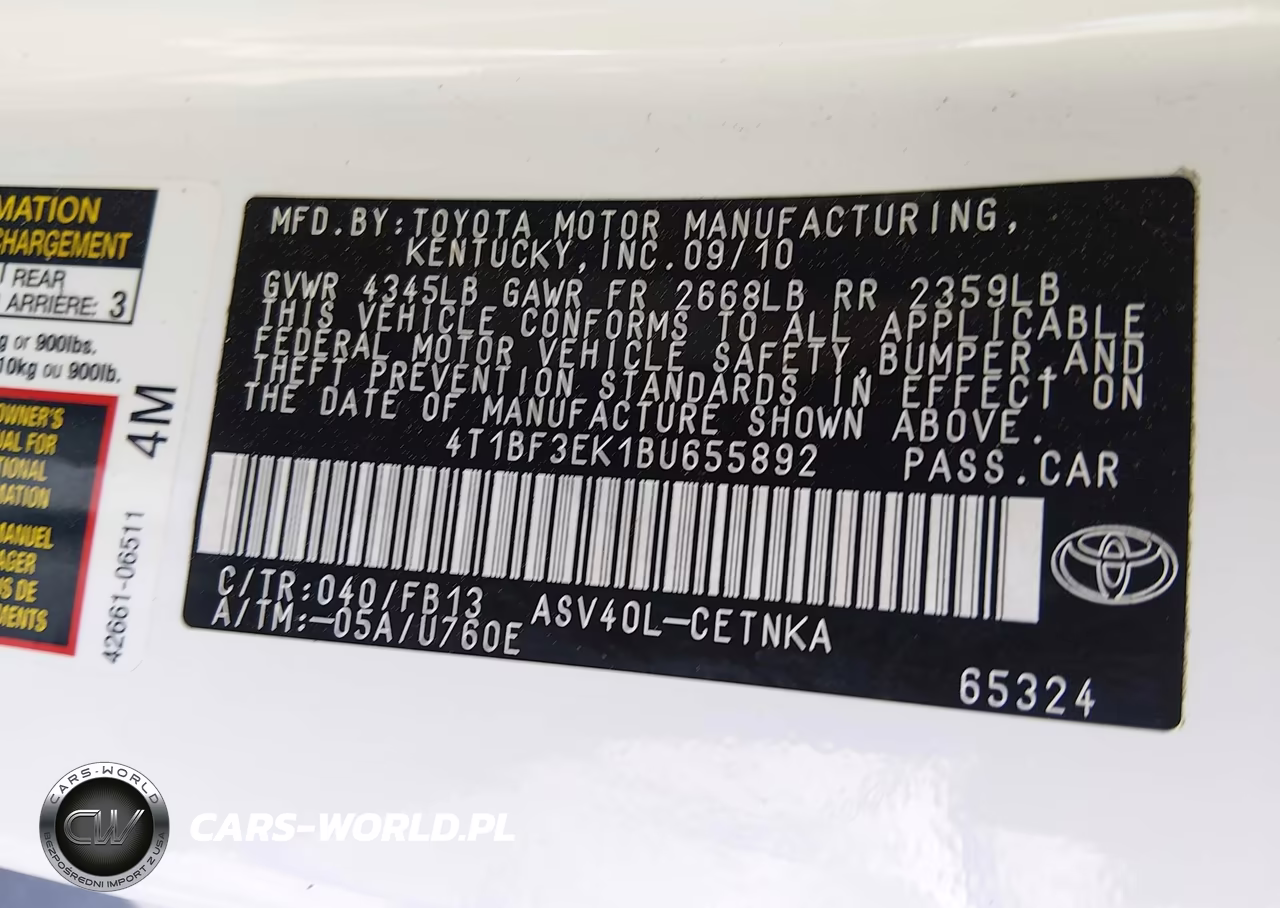 2011 Toyota Camry Le VIN:4T1BF3EK1BU655892 - 9