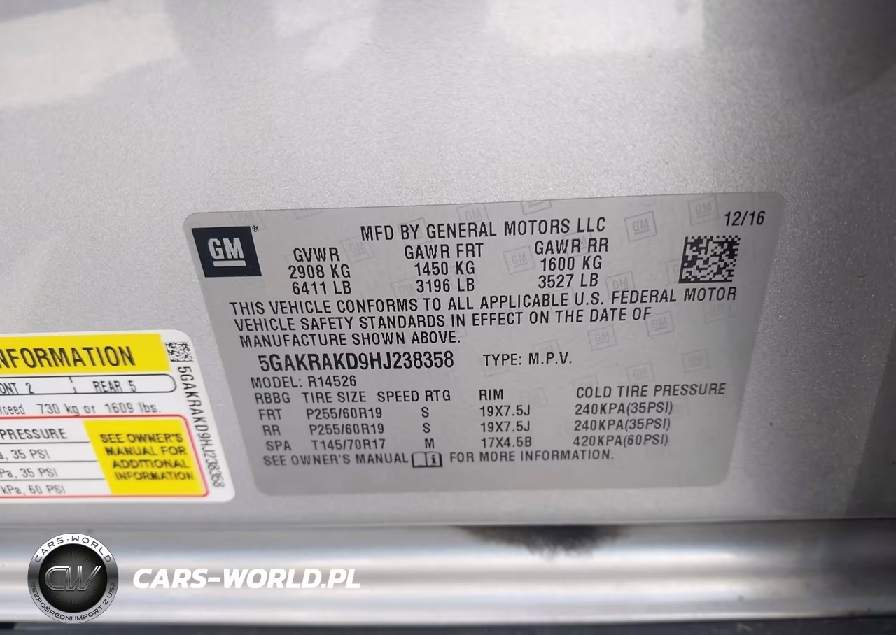 2017 Buick Enclave Convenience VIN:5GAKRAKD9HJ238358 - 9